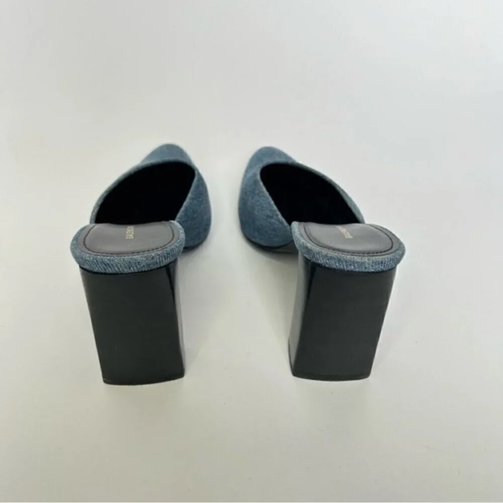 Balenciaga Blue Denim Mules Almond Toe size 37.5 - Picture 7 of 9